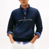 Sudadera con cremallera de un cuarto y logotipo de Tommy Sudadera con cremallera de un cuarto y logotipo de Tommy