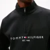 Sudadera con cremallera de un cuarto y logotipo de Tommy Sudadera con cremallera de un cuarto y logotipo de Tommy