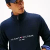 Sudadera con cremallera de un cuarto y logotipo de Tommy Sudadera con cremallera de un cuarto y logotipo de Tommy