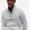 Sudadera con cremallera de un cuarto y logotipo de Tommy Sudadera con cremallera de un cuarto y logotipo de Tommy