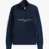 Sudadera con cremallera de un cuarto y logotipo de Tommy Sudadera con cremallera de un cuarto y logotipo de Tommy