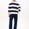 Sudadera con cremallera de un cuarto y rayas bretonas Sudadera con cremallera de un cuarto y rayas bretonas