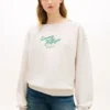 Sudadera con cuello barco y logotipo en letra cursiva Sudadera con cuello barco y logotipo en letra cursiva