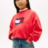 Sudadera con logo de bandera ondulada para niña Sudadera con logo de bandera ondulada para niña