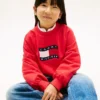 Sudadera con logo de bandera ondulada para niña Sudadera con logo de bandera ondulada para niña