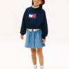 Sudadera con logo de bandera ondulada para niña Sudadera con logo de bandera ondulada para niña
