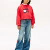 Sudadera con logo de bandera ondulada para niña Sudadera con logo de bandera ondulada para niña