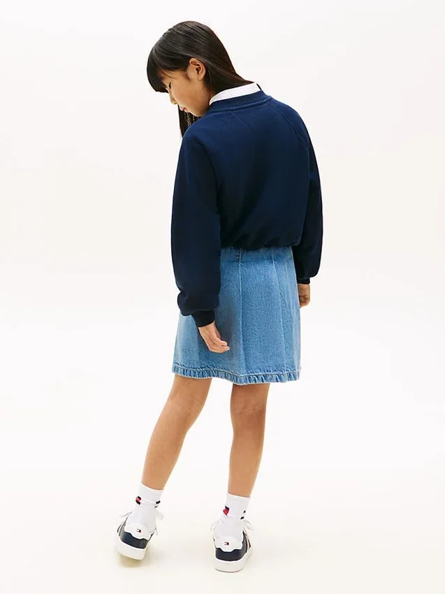 Sudadera con logo de bandera ondulada para niña Sudadera con logo de bandera ondulada para niña