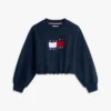 Sudadera con logo de bandera ondulada para niña Sudadera con logo de bandera ondulada para niña