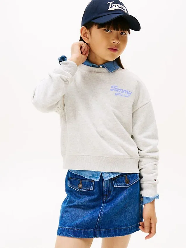 Sudadera con logo flocado para niña Sudadera con logo flocado para niña