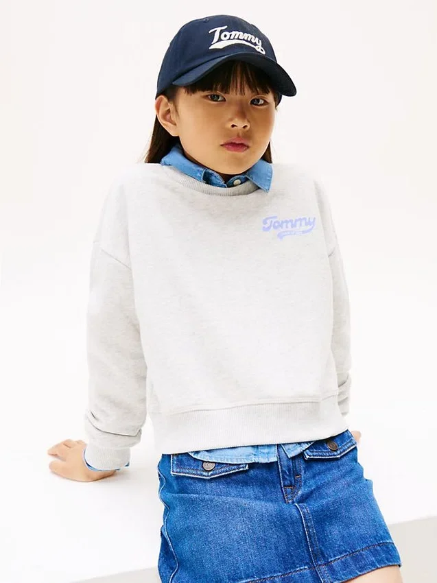 Sudadera con logo flocado para niña Sudadera con logo flocado para niña