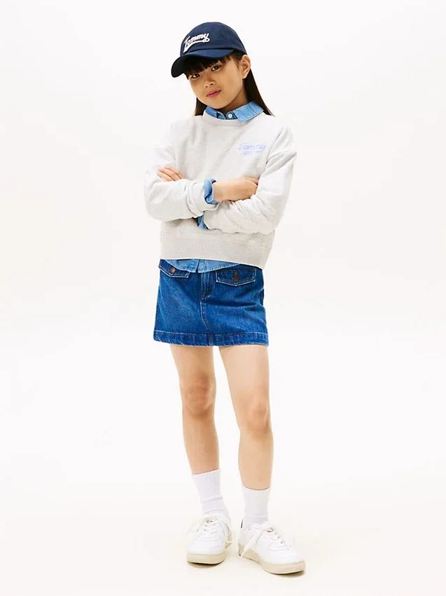 Sudadera con logo flocado para niña Sudadera con logo flocado para niña