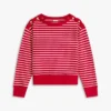 Sudadera de cuello barco con rayas y botones dorados Sudadera de cuello barco con rayas y botones dorados