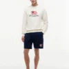 Sudadera de cuello redondo con el logotipo de la bandera ondulada