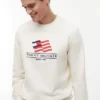 Sudadera de cuello redondo con el logotipo de la bandera ondulada