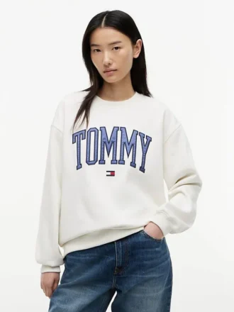 Sudadera de cuello redondo con logotipo Varsity Tommy