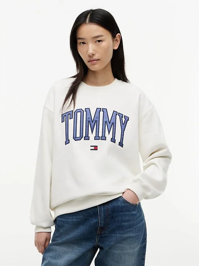 Sudadera de cuello redondo con logotipo Varsity Tommy Sudadera de cuello redondo con logotipo Varsity Tommy