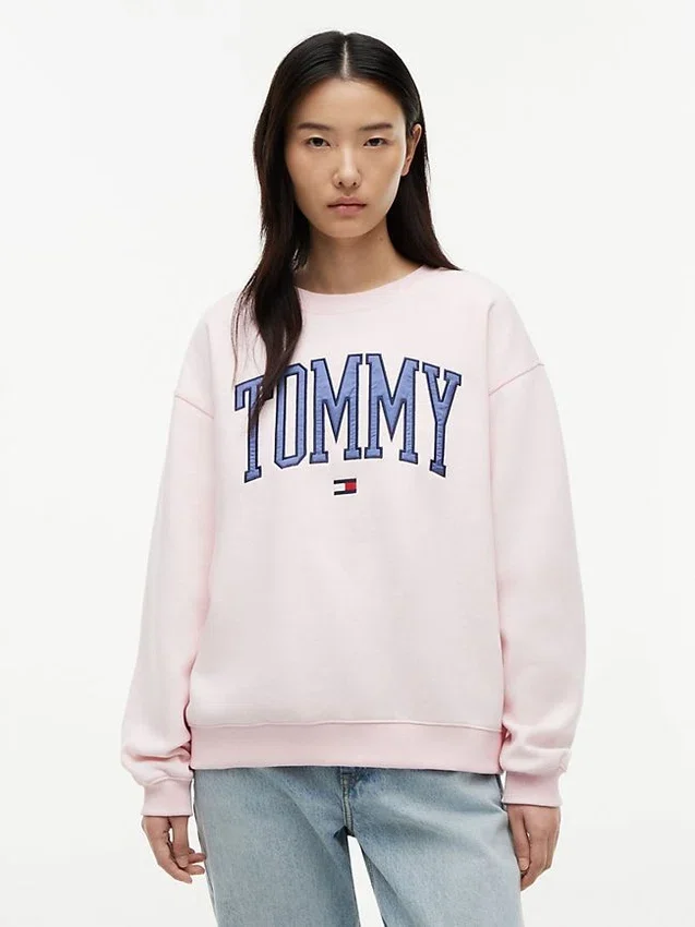 Sudadera de cuello redondo con logotipo Varsity Tommy Sudadera de cuello redondo con logotipo Varsity Tommy