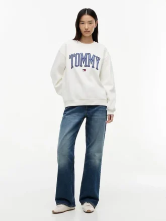 Sudadera de cuello redondo con logotipo Varsity Tommy