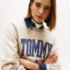 Sudadera de cuello redondo con logotipo Varsity Tommy Sudadera de cuello redondo con logotipo Varsity Tommy