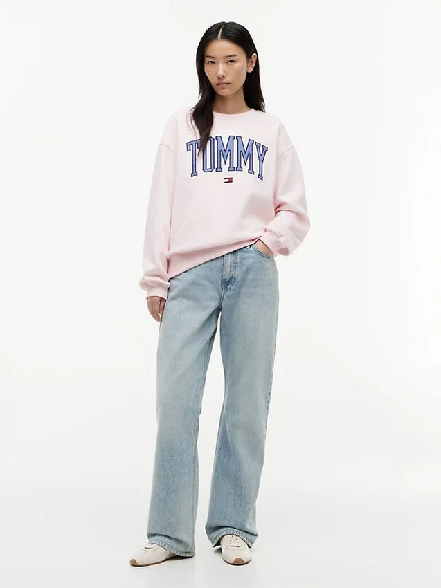 Sudadera de cuello redondo con logotipo Varsity Tommy Sudadera de cuello redondo con logotipo Varsity Tommy