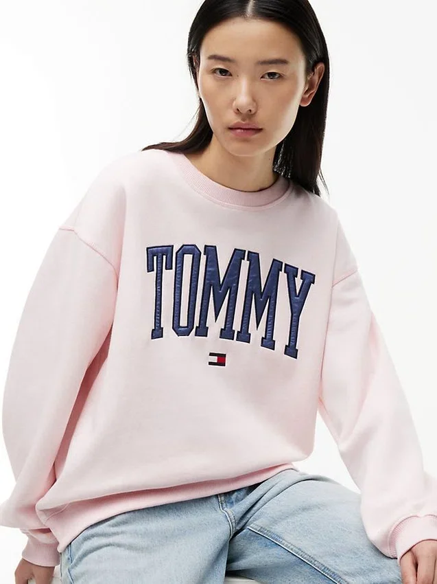 Sudadera de cuello redondo con logotipo Varsity Tommy Sudadera de cuello redondo con logotipo Varsity Tommy