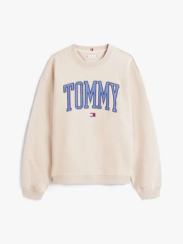 Sudadera de cuello redondo con logotipo Varsity Tommy Sudadera de cuello redondo con logotipo Varsity Tommy
