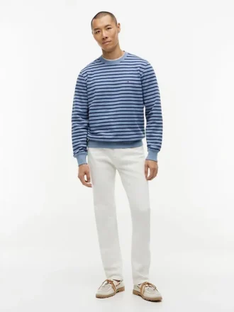 Sudadera de cuello redondo de rizo a rayas