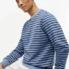 Sudadera de cuello redondo de rizo a rayas Sudadera de cuello redondo de rizo a rayas