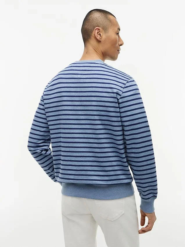 Sudadera de cuello redondo de rizo a rayas Sudadera de cuello redondo de rizo a rayas