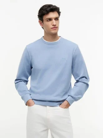 Sudadera de cuello redondo teñida en prenda