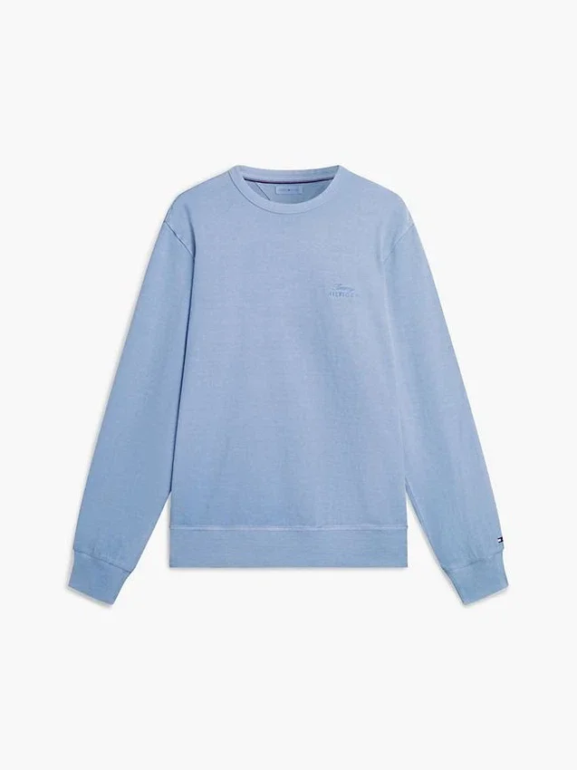 Sudadera de cuello redondo teñida en prenda Sudadera de cuello redondo teñida en prenda