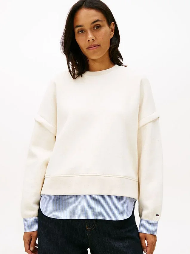 Sudadera de felpa con efecto de capas Sudadera de felpa con efecto de capas