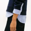 Sudadera de felpa con efecto de capas Sudadera de felpa con efecto de capas