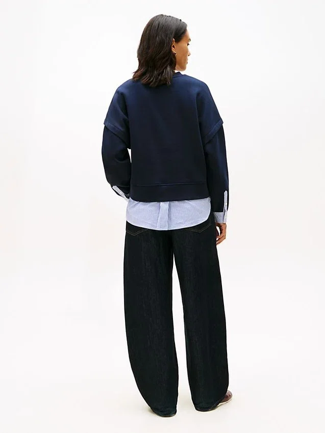 Sudadera de felpa con efecto de capas Sudadera de felpa con efecto de capas
