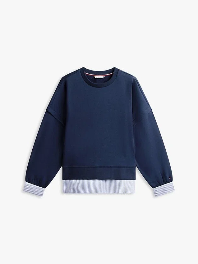 Sudadera de felpa con efecto de capas Sudadera de felpa con efecto de capas