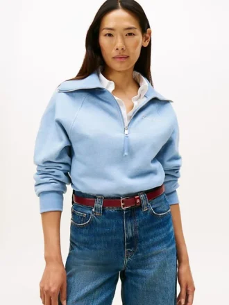 Sudadera de felpa interlock con cremallera de un cuarto