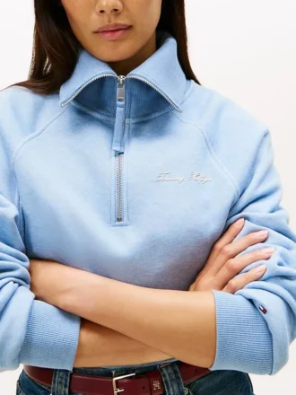 Sudadera de felpa interlock con cremallera de un cuarto
