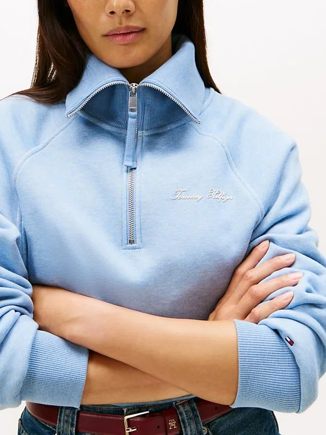 Sudadera de felpa interlock con cremallera de un cuarto Sudadera de felpa interlock con cremallera de un cuarto