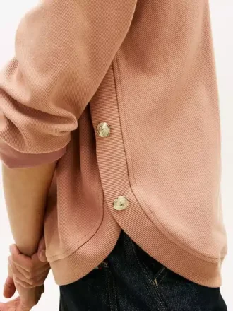 Sudadera de punto interlock con botones dorados