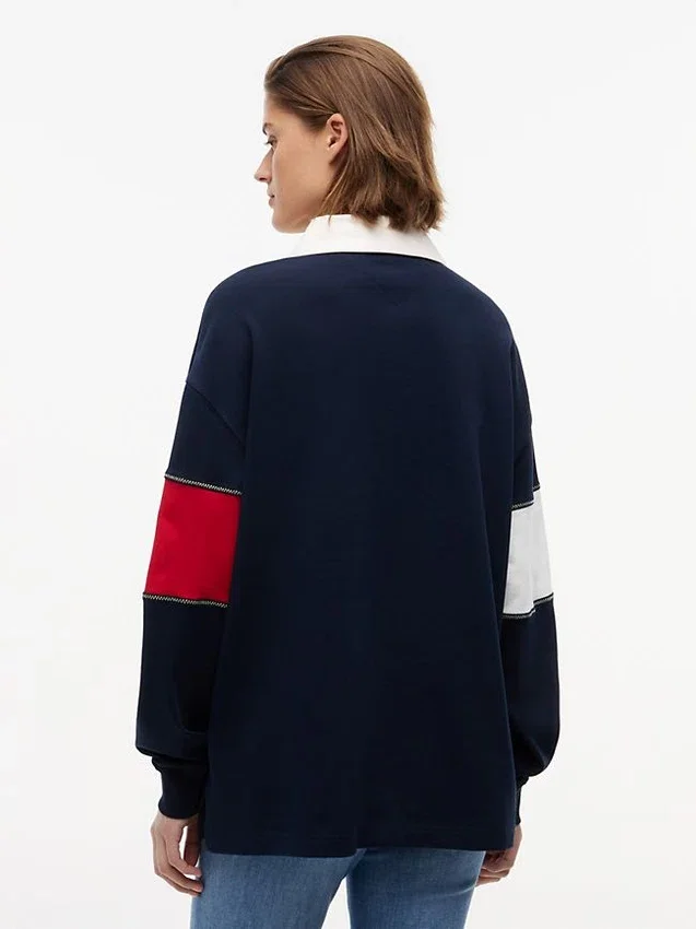 Sudadera de rugby con bandera de corte oversize de Tommy Jeans Sudadera de rugby con bandera de corte oversize de Tommy Jeans