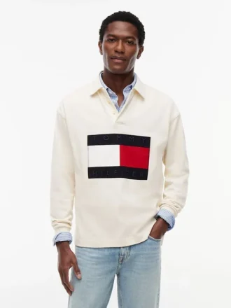 Sudadera de rugby con gran logotipo de bandera