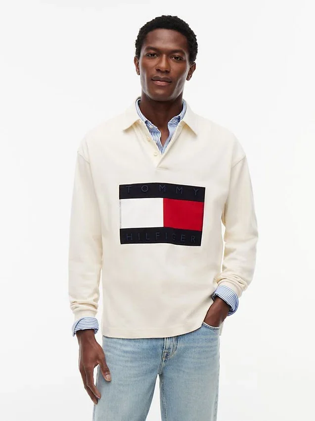 Sudadera de rugby con gran logotipo de bandera Sudadera de rugby con gran logotipo de bandera