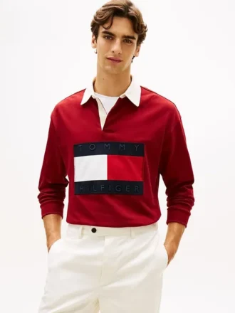 Sudadera de rugby con gran logotipo de bandera