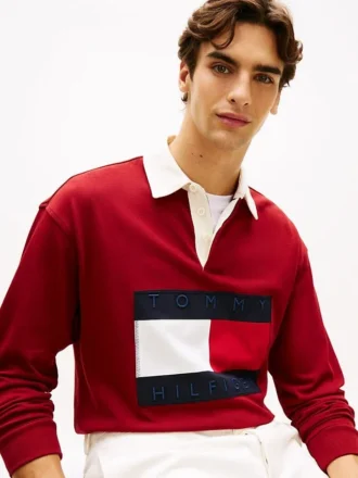Sudadera de rugby con gran logotipo de bandera