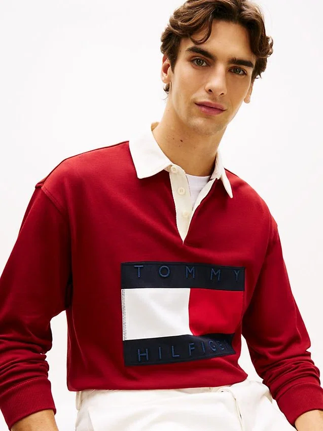 Sudadera de rugby con gran logotipo de bandera Sudadera de rugby con gran logotipo de bandera