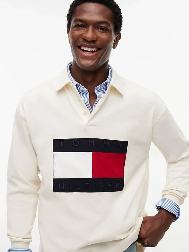 Sudadera de rugby con gran logotipo de bandera Sudadera de rugby con gran logotipo de bandera