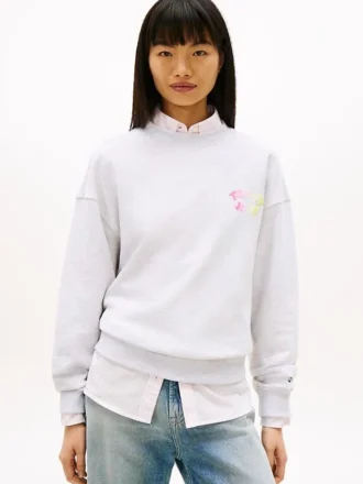 Sudadera holgada con estampado de pompones de Tommy Jeans