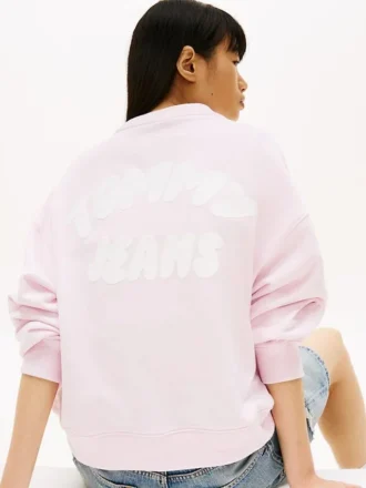 Sudadera holgada con estampado de pompones de Tommy Jeans
