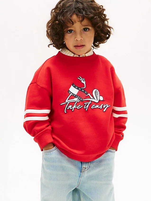 Sudadera infantil con estampado de bandera ondulada Sudadera infantil con estampado de bandera ondulada
